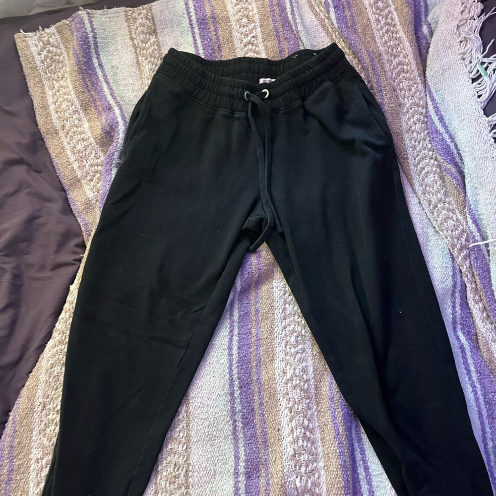 Cotton On Black Sweatpants with Tapered Leg and Elastic Waistband
